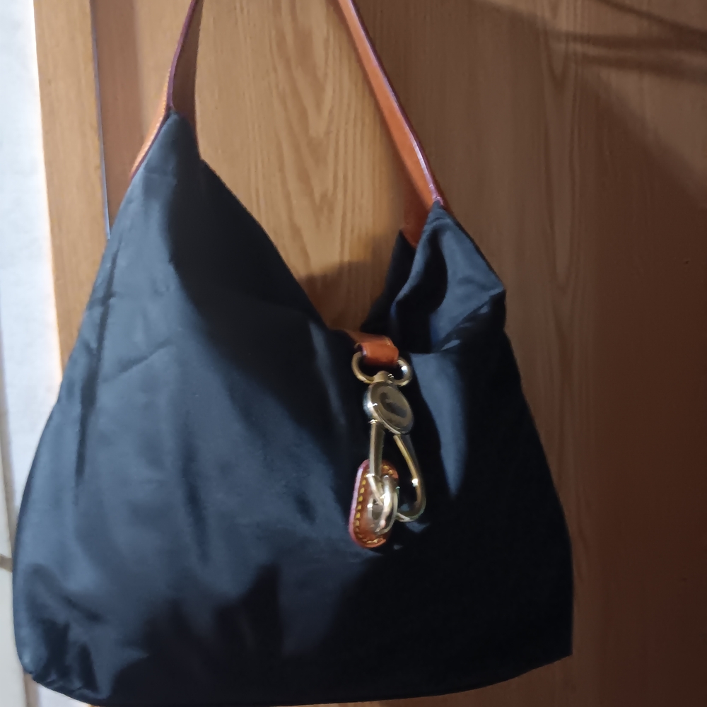 Dooney & Bourke Black and Tan Shoulder Bag